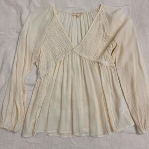 Cream coloured peasant top, size S.